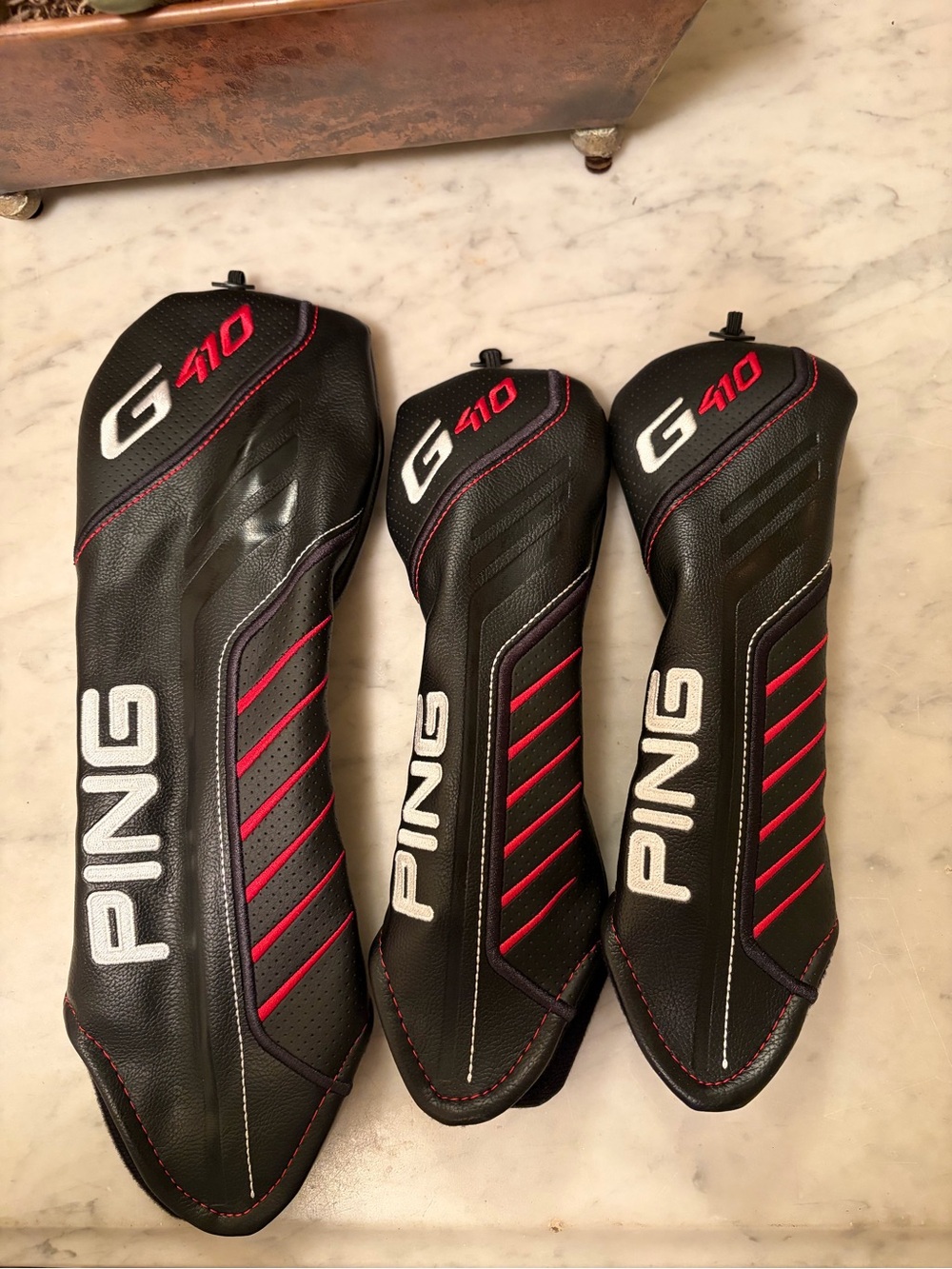 Ping G410 Black and Red Golf Club Headcovers Set